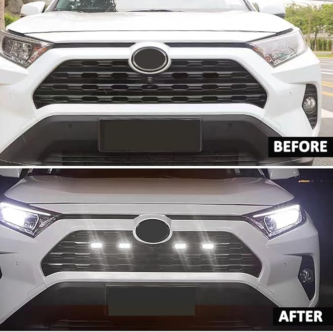 LED Grille Lights Compatible with Toyota RAV4 2019 2020 2021 2022 2023 2024 Front Grille Lights for Rav4 Accessories Hybird LE XLE SE XSE Limited (White)