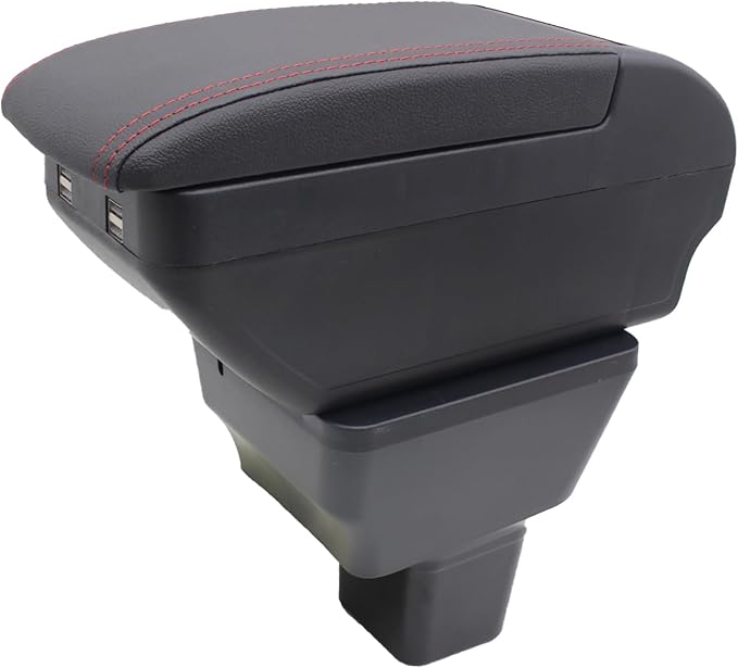 YJYWZH Armrest Box for Nissan Almera Versa 2020-2024 Car Center Storage Box Hand Centre Consoles Cup Holder Arm Rest Double-Layer Black Accessories