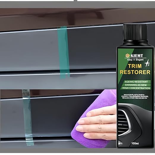 KIEMT Plastic Trim Restorer for Cars Shiny Car Stuff As New Care Kit Faded Plastic Restore