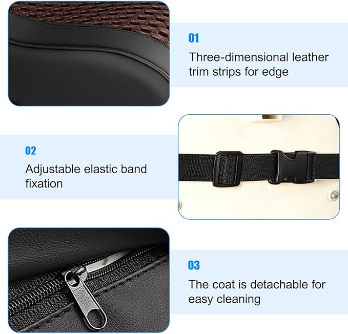 Car Armrest Cushion, Soft Memory Foam Leather Vehicle Armrest Pillow with Storage Bag, Multifunctional Automotive Interior Center Console Arm Rest Pad, Universal for Most Vehicles (Coffee)