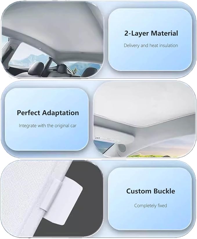 Car Sunroof Compatible with Tiguan 2016-2010 5-Door SUV, Foldable Glass Roof Sunshade with Storage Bag, Sunshade Roof Heat Insulation Sun Protection Roof Sunshade Interior