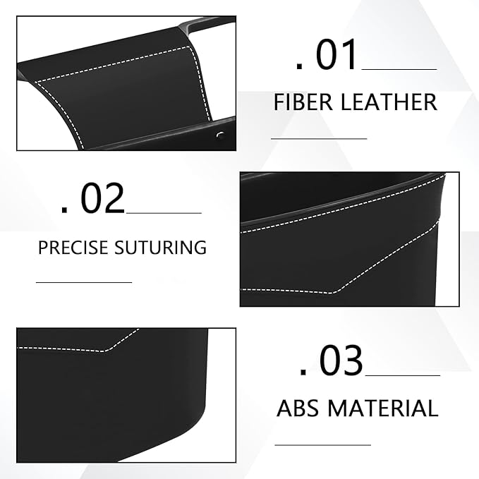 Car Trash Can for Seat Headrest, Mini Automotive Front Back Seat Garbage Can, Leakproof Vehicle Hanging Trash Cans, Multi-Purpose Auto Garbage Bin & Storage Organizer, Car Accessories (Black)