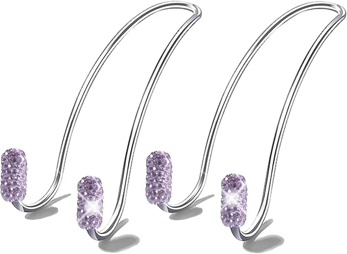 Guoord 【2024 Upgraded】 Car Headrest Hooks Decorations, 2 Pcs Bling Purse Hook Hangers, Auto Hooks Car Hangers and Durable Backseat Holder, Storage Universal for SUV Truck Vehicle(Violet)