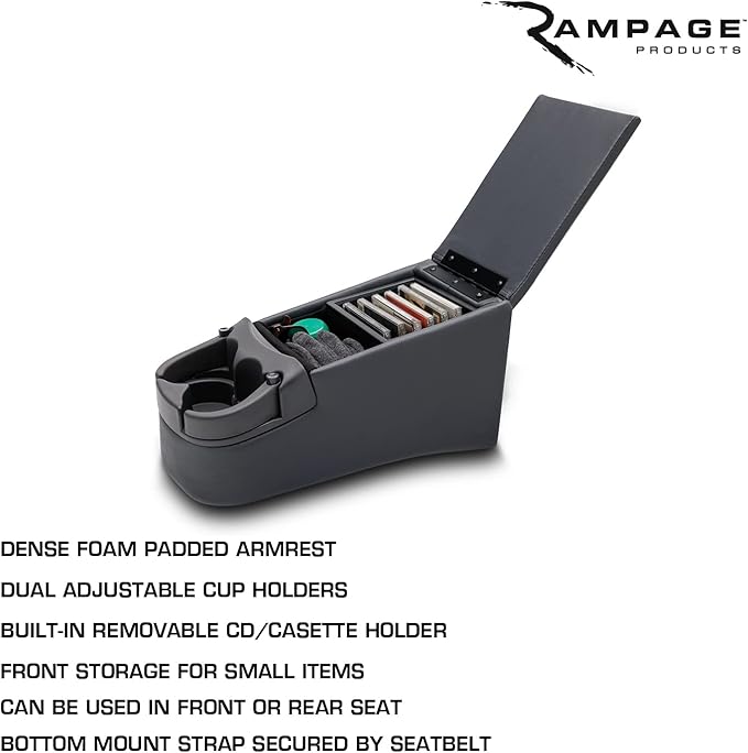 RAMPAGE PRODUCTS Universal Truck Bench Console | Charcoal | 39223