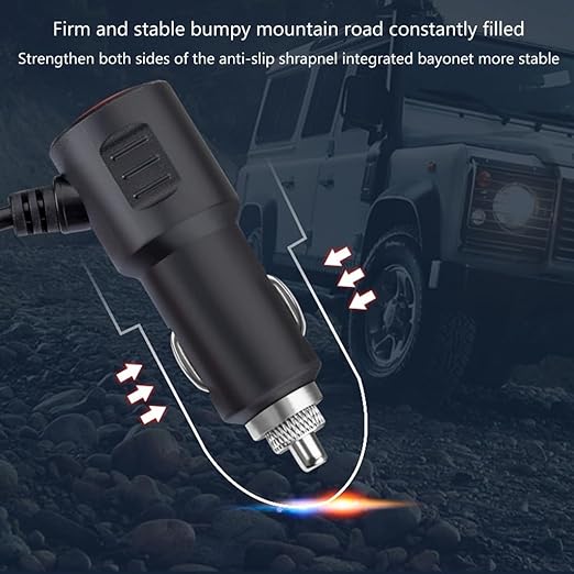 12V/24V Car Charging Adapter Car Power Socket Splitter 120W with USB C Port & 75cm Long Cable for Vehicles