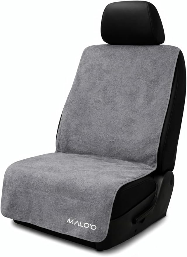 Malo’o SeatGuard Car Seat Cover Towel, Universal Seat Protector Towel for Trucks and Cars, Heavy Duty Seat Cover for Sports Gear, Dogs and Wet Clothing, Grey