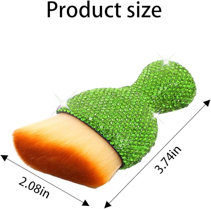 zipelo Auto Interior Dust Brush, Car Detailing Cleaning Brush with Diamond, Bling Handle Soft Bristles Dusting Tool, Scratch Free Dirt Clean Brushes for Vehicle Dashboard, Air Conditioner Vent (Green)
