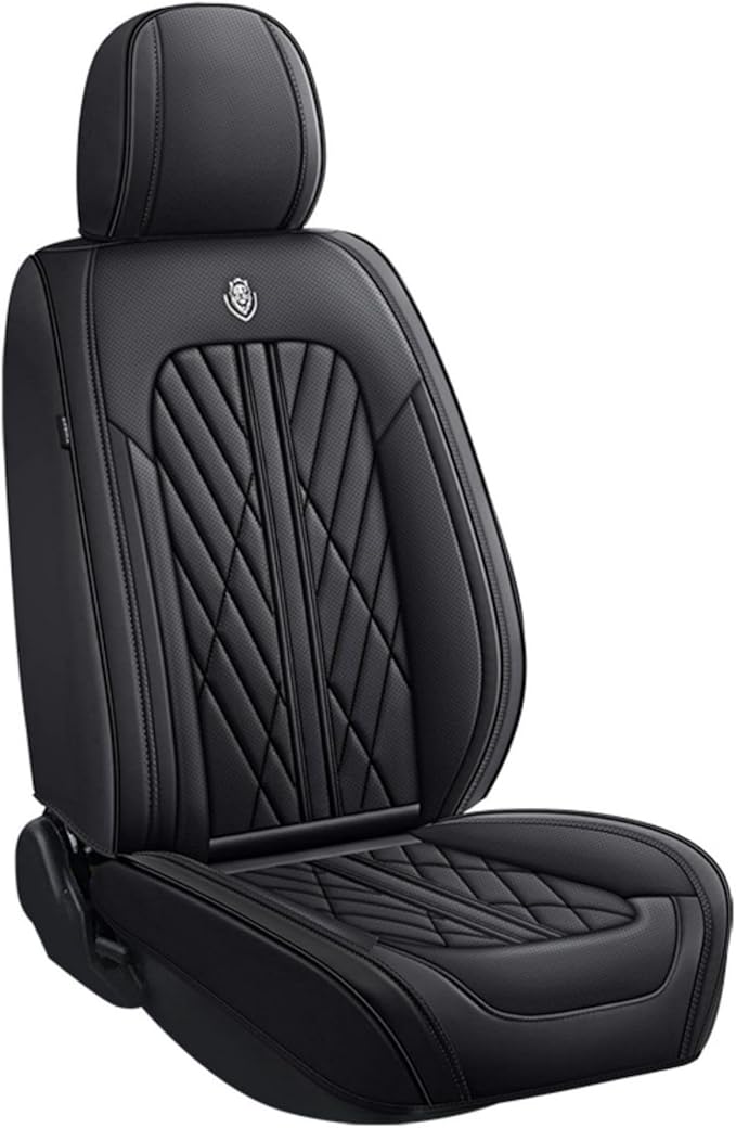 Premium Nappa Leatherette Car Seat Cover Set Custom Fit for Honda CR-V CRV 2000-2023 2024 2025 2026 Water-Proof Breathable Faux Leather Seat Cushion Protectors (Front 2 Seats,Black)
