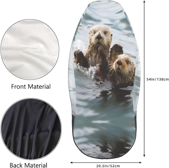 Delerain Car Seat Covers Set 2Pcs, Sea Otters Swim Universal Front Car Seats Vehicle Enterior Protector Suitable Fits Most Car Auto SUV Sedan Truck