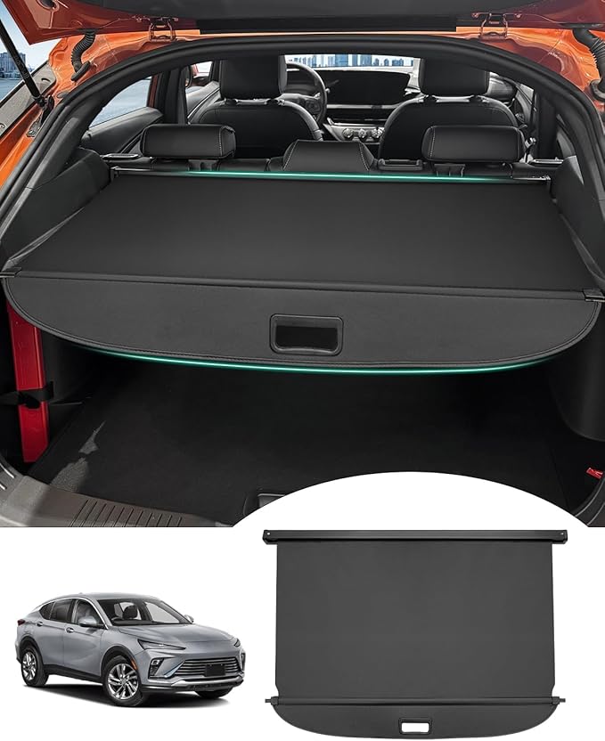 Powerty Retractable Cargo Cover for 2024 Buick Envista, Canvas Texture Trunk Cover Privacy Screen Rear Security Shade for Envista Accessories
