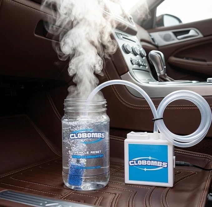Odor Eliminator for Car Kit - Advanced Chlorine Dioxide Odor Removal Neutralizes Smoke, Pet Urine, Mildew & Skunk Odors in 1 Hour - Includes Bubbler System