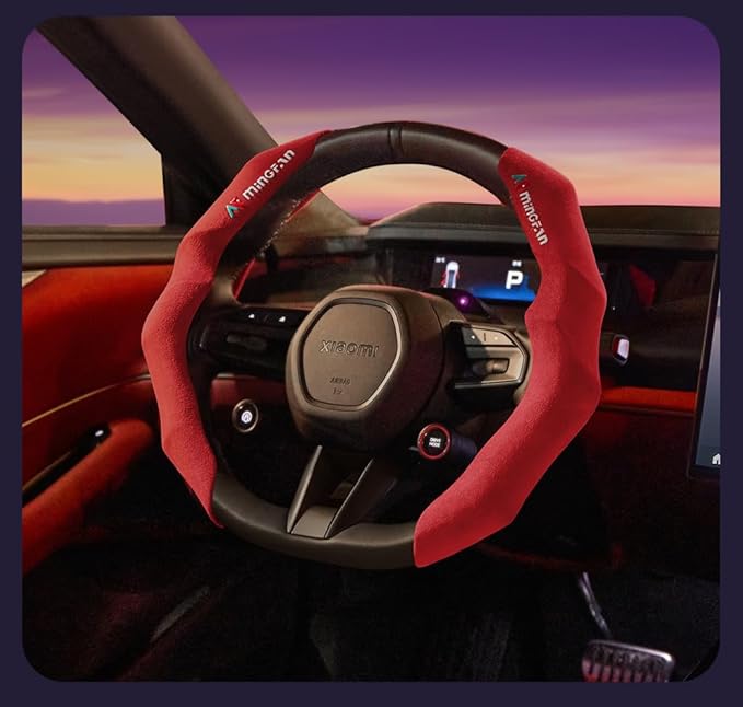 Microsuede Steering Wheel Cover, Easy Slip-On Design & Non-Slip Inner Grid, Universal Fit for Cars, Luxury Soft Touch & Secure Grip