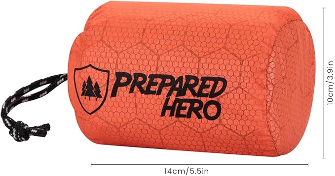 Prepared Hero Survival Bag - Emergency Sleeping Bag, Thermal Bivy Sack for Camping, Hiking, Outdoor. Lightweight, Portable, Survival Shelter