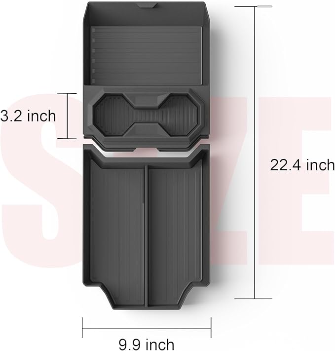 Lower Center Console Organizer for Tesla Cybertruck Accessories 2026 2025 2024, Floor Console Storage Tray Insert with Cup Holder