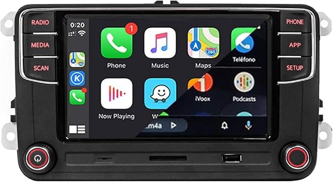SCUMAXCON 6.5" Car Stereo RCD360 PROII RCD330 Carplay Android Auto Bluetooth FM USB SD OPS for VW Golf MK5 MK6 Passat Caddy Jetta Polo CC EOS (Backup Camera Deactivated)