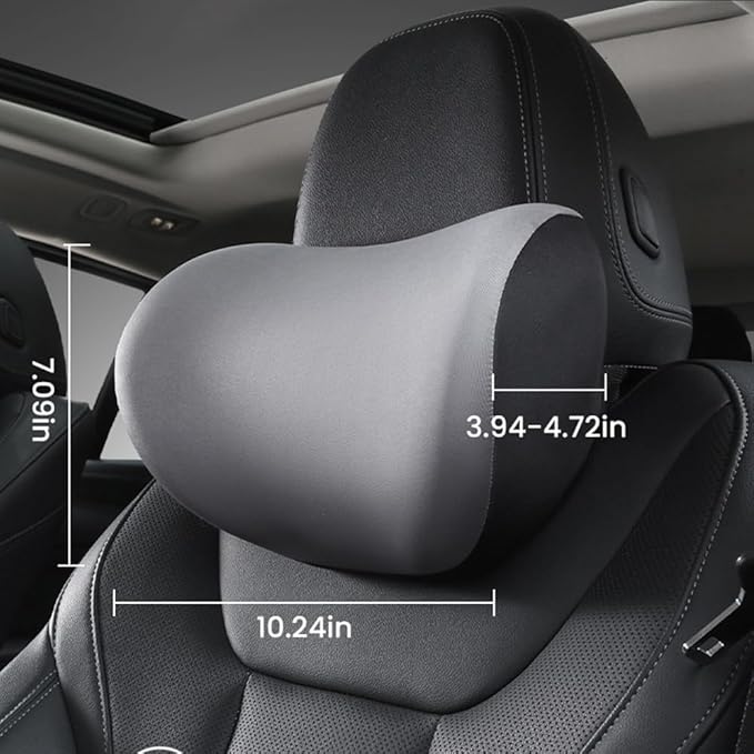 2 Pack Car Headrest Pillow for Neck Support,Memory Foam Neck Rest Cushion, Breathable Removable Cover & Ergonomic Design, for Driving Comfort, Neck Pain Relief, Travel