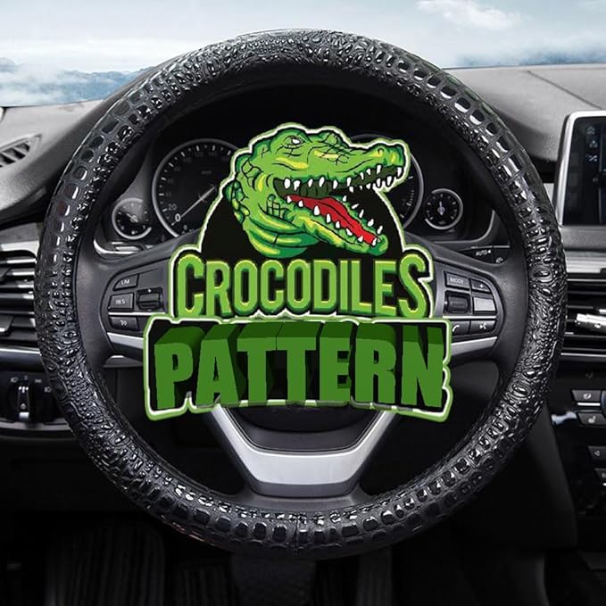 Premium Leather Steering Wheel Cover with Air Holes – Non-Slip Rubber Grip, Universal Fit for Cars (Black)