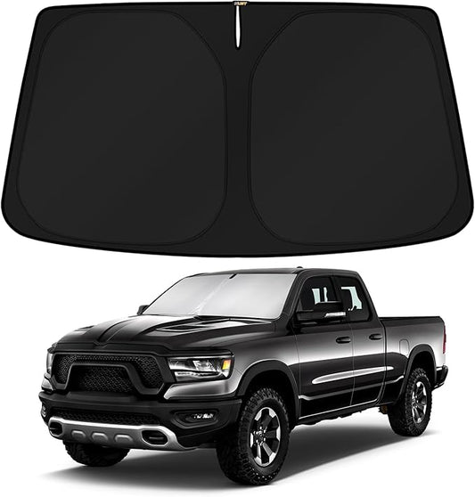 KUST Windshield Sun Shade for 2011-2025 2026 Dodge RAM 1500 Accessories CrewCab,MegaCab Pickup,2Dr RegularCab,4Dr QuadCab Window Sunshade Sun Visor Protector Foldable Blocks UV Rays Keep Car Cooler