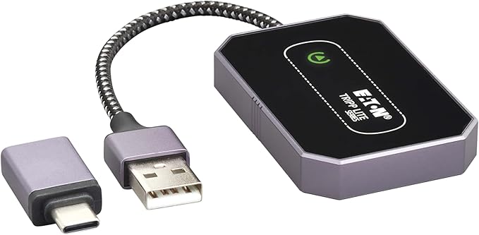 TRIPP LITE Eaton Series Bluetooth Apple CarPlay Wireless Adapter for Car Screen, Mini Portable Size, USB-C and USB Adapter, iOS 10+, Plug and Play, iPhone Compatible, 3-Year Warranty (U264-001-APL)