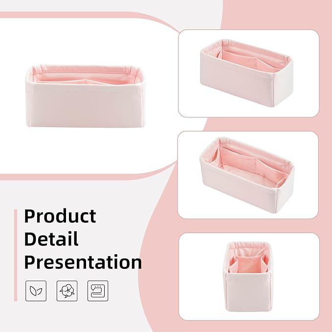 DGAZ Silk Purse Organizer Insert Fits LV Speedy 16/20/25/30/35/45 bags，Silky Smooth Bag Organizer，Luxury Handbag & Tote Shaper（Pink，SP16）