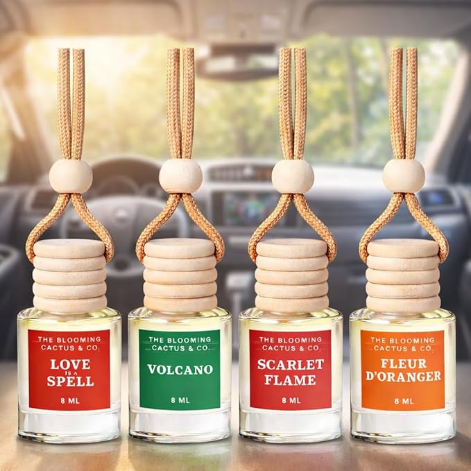 4 Pack Air fresheners | Long lasting car air fresheners, Hand-made in USA | Small room diffuser | Small Business Woman Owned. (8 ml Delightful & Elegant Pack Mix)