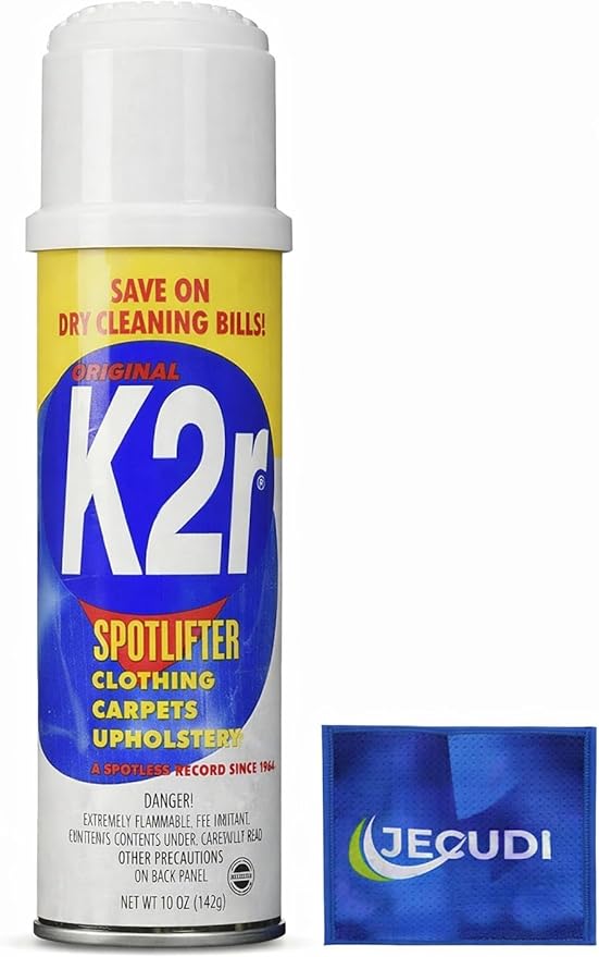 K2R SpotLifter Spot Remover Spray – Quick-Drying Stain Remover for Clothing, Carpets, Upholstery & Wallpaper – Built-In Brush Cap for No-Mess Touch-Ups – 10oz (1, 1)