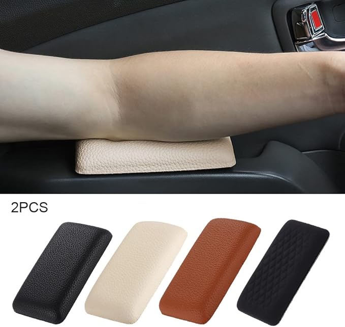 2pcs Car Armrest Cushion, Microfiber Leather Car Knee Pads, Car Knee Cushion Car Armrest Support, Removable Soft Leather Pad, Padded Arm, for Arm Foot Knee Pain Relief