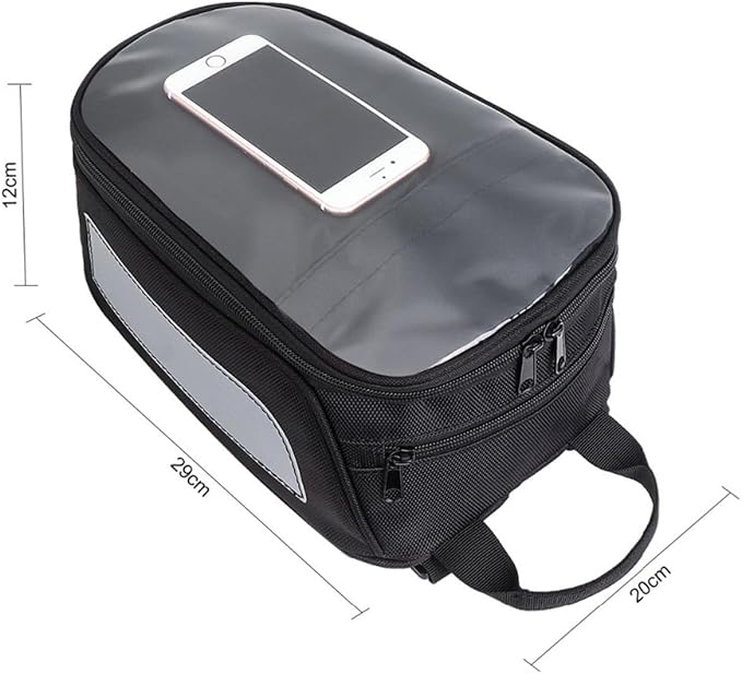 PRETYZOOM Motorcycle Magnetic Tank Bag Waterproof Storage Carrier Bag for Motorbike Cycling with Tool Compartment Compatible with Magnetic Tank Surfaces