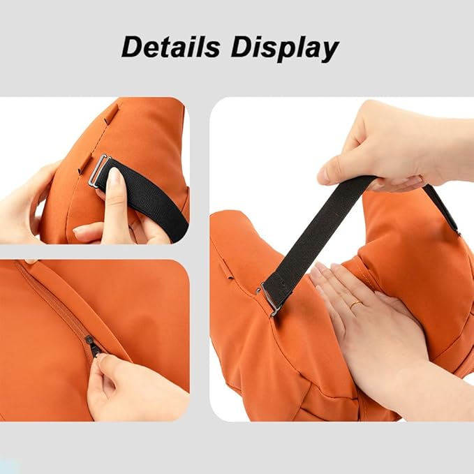 Car Neck Pillow Set for BMW M5 Touring 2025, Leather Car Headrest Lumbar Support Waist Backrest Head Support Cushion,Orange