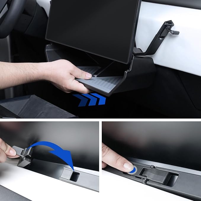 ELECFRESH Center Console Organizer Under Screen Storage Box for 2024 2025 2026Tesla Cybertruck Accessories, Dashboard Hidden Tray for Cybertruck (A)