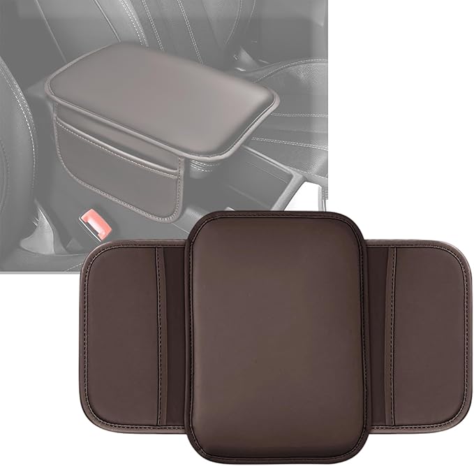 Car Center Console Armrest Pad for Subaru Forester SJ 4.Gen 2013 2014 2015 2016 2017 2018 2019, Water Resistant Armrest Cushion Cover Anti-Slip Bottom Console Protection,C Brown