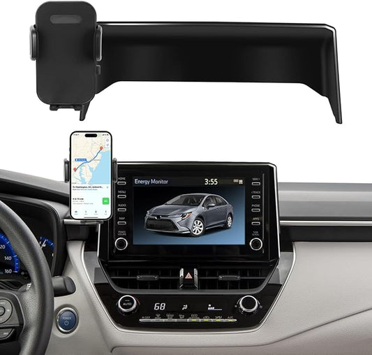 Car Phone Holder Fit for Toyota Corolla 2019-2025/Corolla Cross 2022-2025 Accessories, Cell Phone Mount with Dash Organizer 8-Inch Screen Fixed Clip Hands-Free 360° Rotation