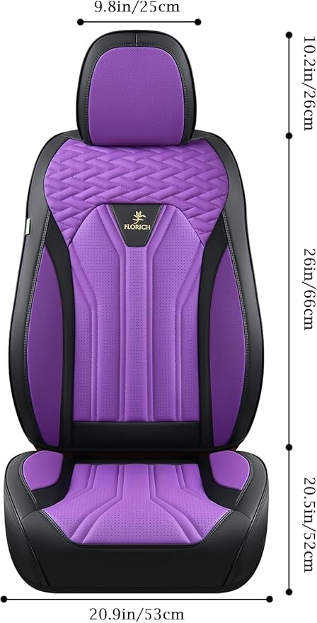 FLORICH Leather Seat Covers for Car Waterproof Front Seat Covers 2 Pack Purple Car Seat Cover Universal Driver Seat Protector for Most Cars Trucks SUV