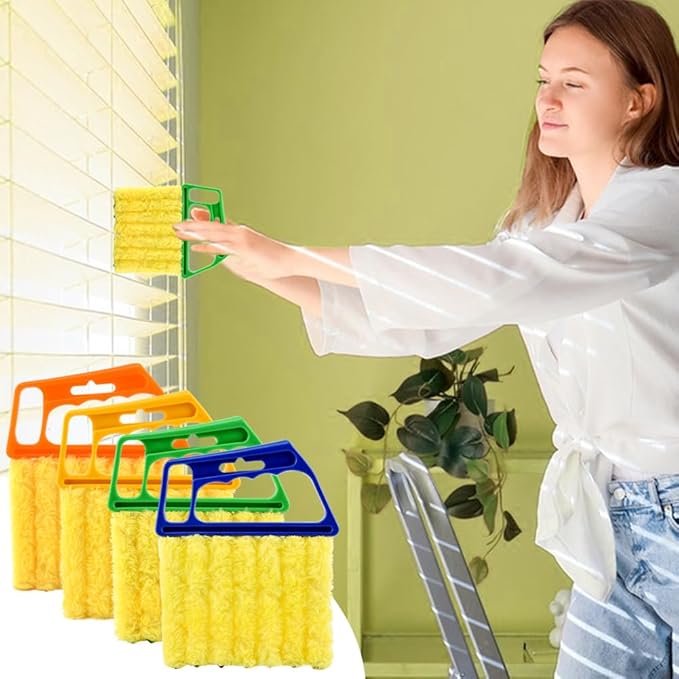 5Pcs Blind Cleaner Duster Tool Window Blind Cleaner,7 Fingers Dusting Cleaners and Air Vent Cleaners for Blinds,Air Conditioner Vents,Fans Vents,Detachable and Washable(Yellow+Green+Blue)