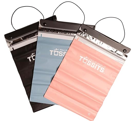 Tossits Recycled Disposable Car Trash Bags – Leakproof, Smell Proof Hanging Garbage Bags for Car, Truck, SUV, RV & Vehicle – Blue, 7 Count Disposable Automotive Trash Bags