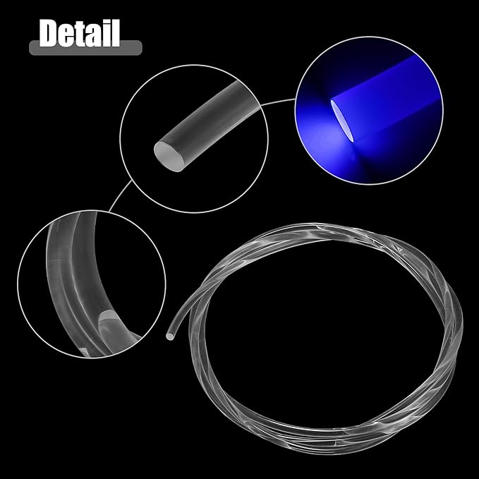 ACROPIX 1.5m 4.92ft 4mm 0.16" Transparent Universal PMMA Optic Fiber Side Glow Cable Fiber Optic Cable for Car - Pack of 1