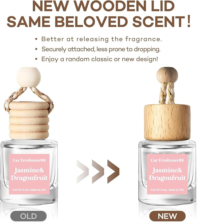 C Classy Car Air Freshener Hanging 2 Pack, Jasmine Essential Oil Diffuser, Long-Lasting Fragrance, Cute Car Accessories for Women & Men, Made in USA