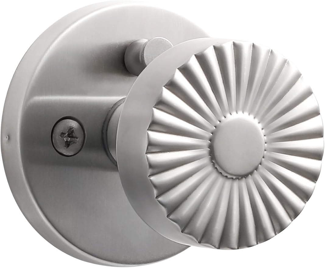 Stainless Steel Privacy Door Knob, Bedroom Bathroom Door Handle Interior Brushed Silver DoorKnob, Stainless Steel Knob, 1 Pack