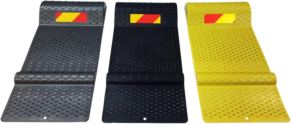 Electriduct Plastic Parking Mat Guides for Garage Vehicles, Antiskid Car Safety Park Aid - Black