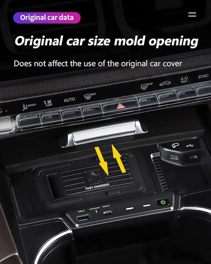 Car Wireless Charger for Mercedes-Benz GLE Coupe GLS AMG 2020-2023, 15W Qi Fast Charging Phone Pad for Mercedes Benz W167 X167 V167 GLE 350 450 AMG 53 Coupé 63 S GLS 450 580 AMG 63 Accessory