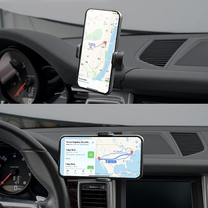 BEERTE Car Phone Holder fit for Porsche Macan 2015-2025 Porsche Cayenne 2019-2023,Electric Clamping Mobile Phone Mount 360-degree Rotatable and Adjustable Phone Navigation for 4-7 inches Smartphone