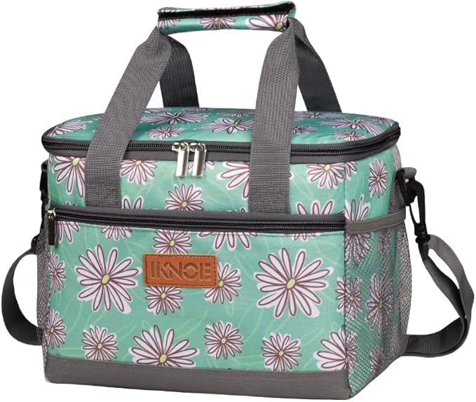 iknoe Insulated Lunch Bag, Foldable 8.5L Cooler Bag for Men & Women, Leakproof Thermal Design, Great for Office, Picnic, Travel, Lunch Box, Nattier Blue