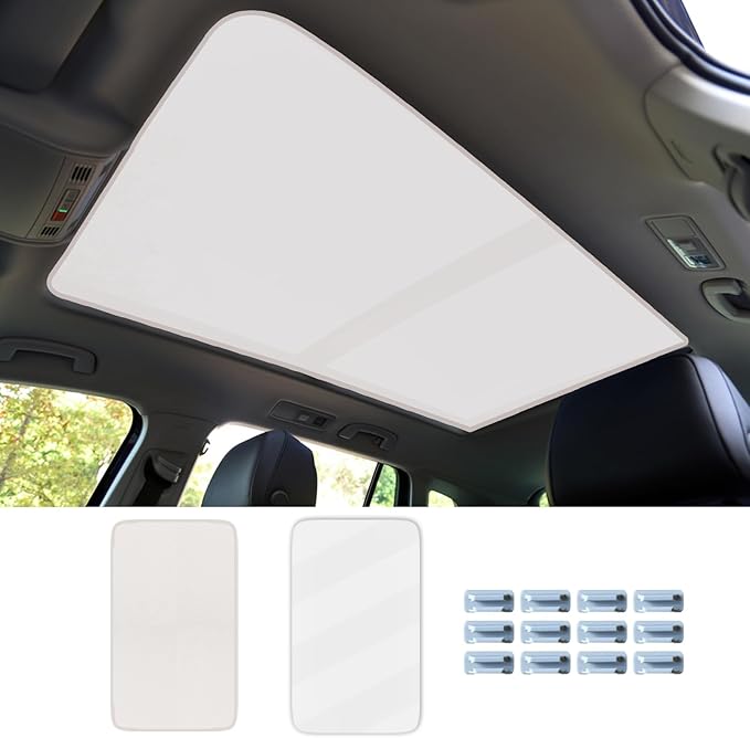Sunshade Roof Compatible with Tiguan 2010-2017 SUV, Foldable Glass Roof Sun Shade, UV Protection Heat Insulation Sunroof Shade with Storage Bag