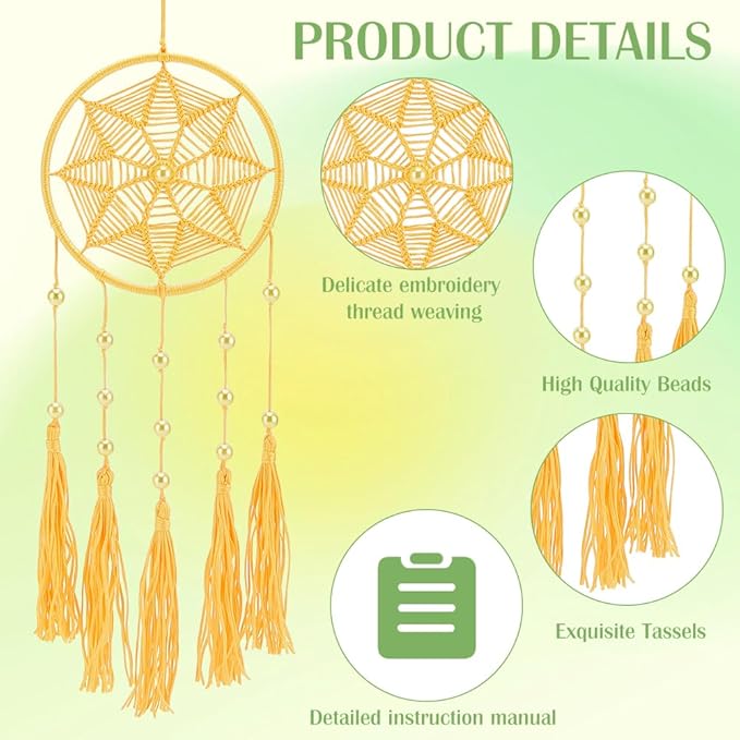 INFUNLY 6 Set Small Dream Catchers Bulk Simple Weaving DIY Mini Dream Catcher Kit Make Your Own Dream Catcher Kit for Adults with Instruction for Bag Pendant Car Mirror Decor Backpack Charm