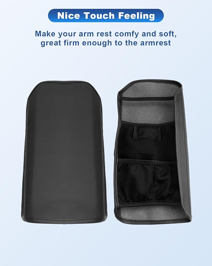 CDEFG for 2024 2025 2026 Chevy Blazer EV Center Console Cover for 2024 2025 2026 Chevrolet Blazer EV LT/RS Accessories Armrest Cover Blazer EV Middle Console Pad Arm Rest Cushion (Black Leather)