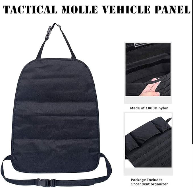 Upgrade 1000D Molle Seat Back Organizer with Pouches, Tactical Molle Vehicle Panel Car Seat Cover Protector Seat Back Organizers