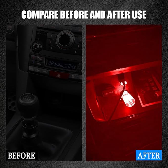 USB LED Car Interior Atmosphere Light, Auto Interior Lights, Plug-in USB Automotive Light, Universal Portable Auto Ambient Lighting Kit Car Accessories for Cars, Bedroom, Hallway (Red)