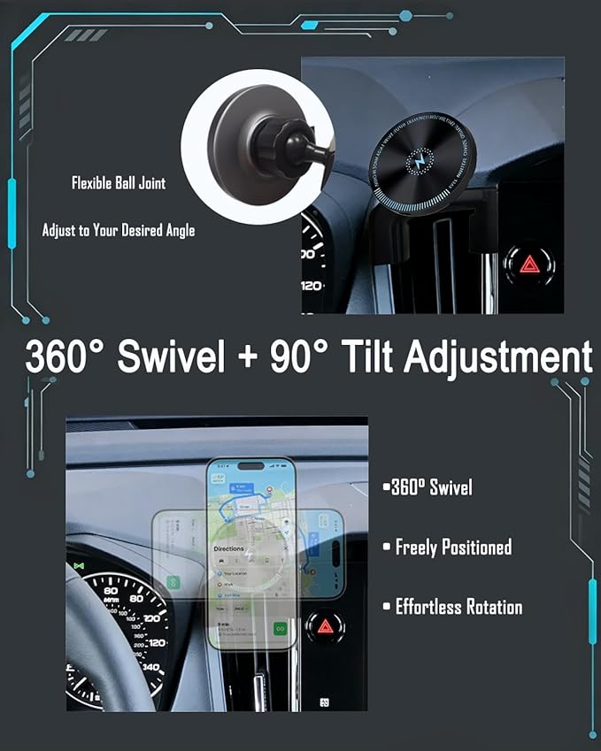 Designed for MagSafe Car Mount for 2026 Forester Phone Holder 2026 15W Fast Wireless Charging 2026 Forester Phone Mount 2026 Forester Accessories Support 2025-present Forester