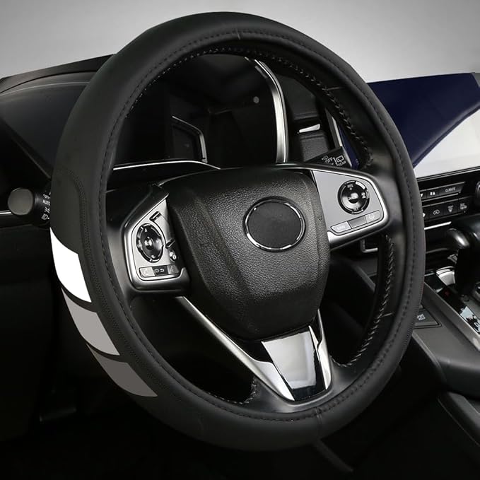 Microfiber Leather Steering Wheel Covers Non-Slip, Breathable 15-16.5 inch Compatible with Toyota 4Runner Tacoma Tundra
