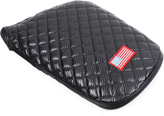 Center Console Cover Pad for Chevrolet Corvette C7 2014-2019 Accessories, Console Arm Rest Lids Cover Mat, Car Armrest Seat Box Cushion Protector, Armrest Pillow, Auto Armrest Cover (Leather_B)